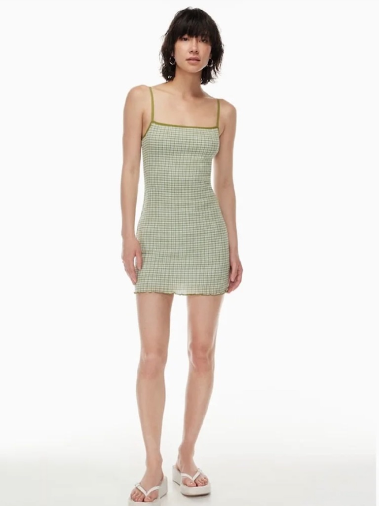 Wilfred Olive Checkered Jazz Mini Dress - Xs; Like New